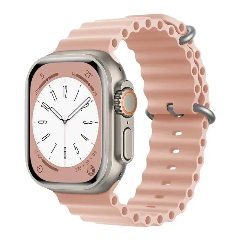 Ocean Strap for Apple Watch Ultra 2 Band 49mm 44mm 40mm 45mm 41mm 42mm 46mm 38mm Silicone Bracelet iWatch Series 10 9 SE 8 7 6 5