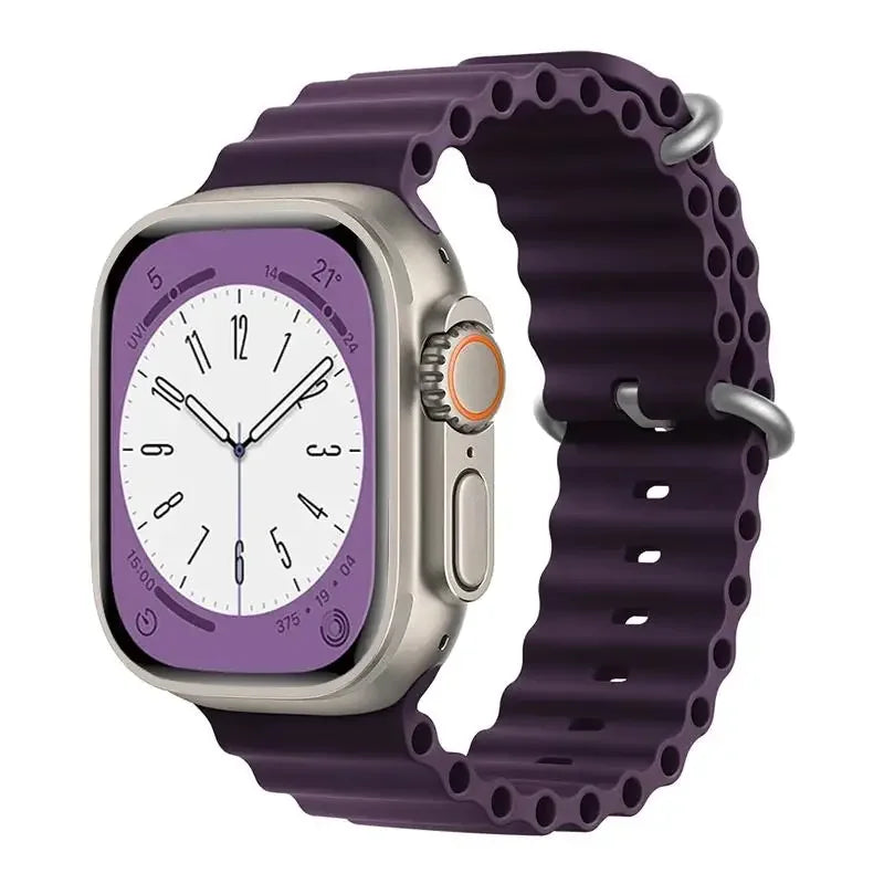 Ocean Strap for Apple Watch Ultra 2 Band 49mm 44mm 40mm 45mm 41mm 42mm 46mm 38mm Silicone Bracelet iWatch Series 10 9 SE 8 7 6 5