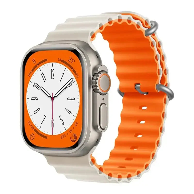 Ocean Strap for Apple Watch Ultra 2 Band 49mm 44mm 40mm 45mm 41mm 42mm 46mm 38mm Silicone Bracelet iWatch Series 10 9 SE 8 7 6 5