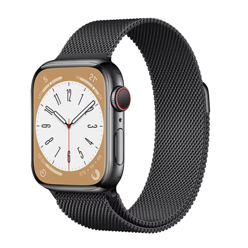 Stainless steel metallic Milan strap suitable for Apple Watch series 987654321 men and women to replace mesh strap