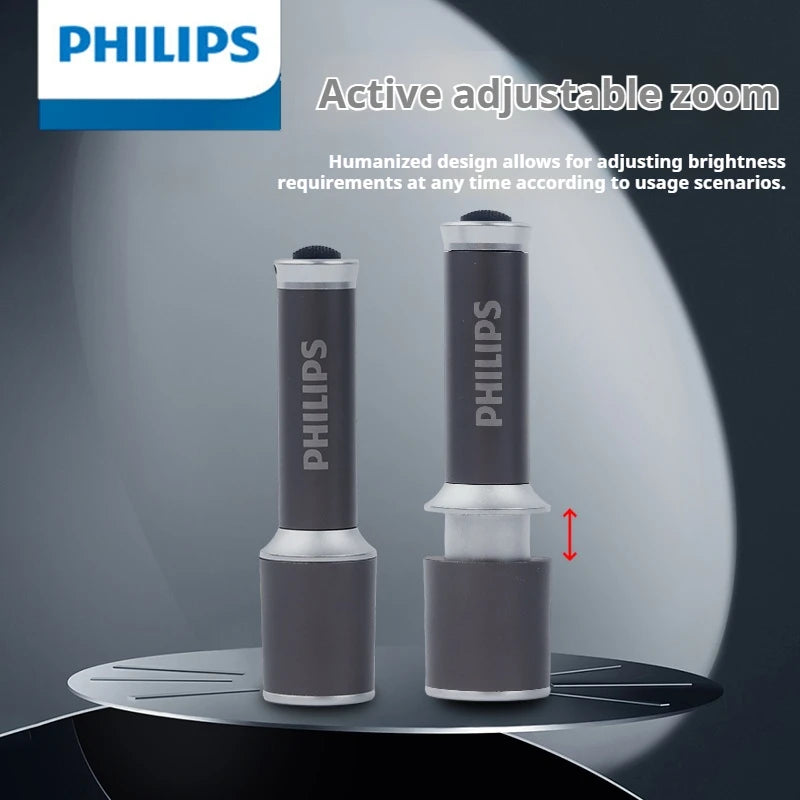 2025 New Philips SFL2251 EDC Fashionable Aluminum Flashlight Replaceable Battery Zoomable Mini Size Suitable for Outdoor Camping