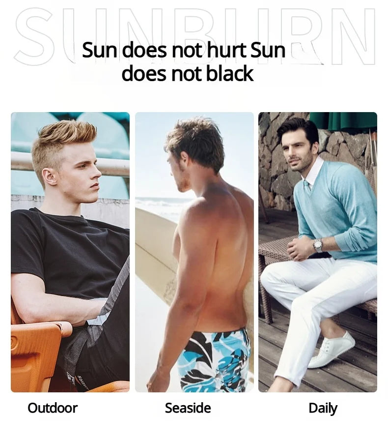Men's exclusive outdoor sunscreen SPF50+ for protecting against UV rays, refreshing and hydrating, suitable for the entire body.