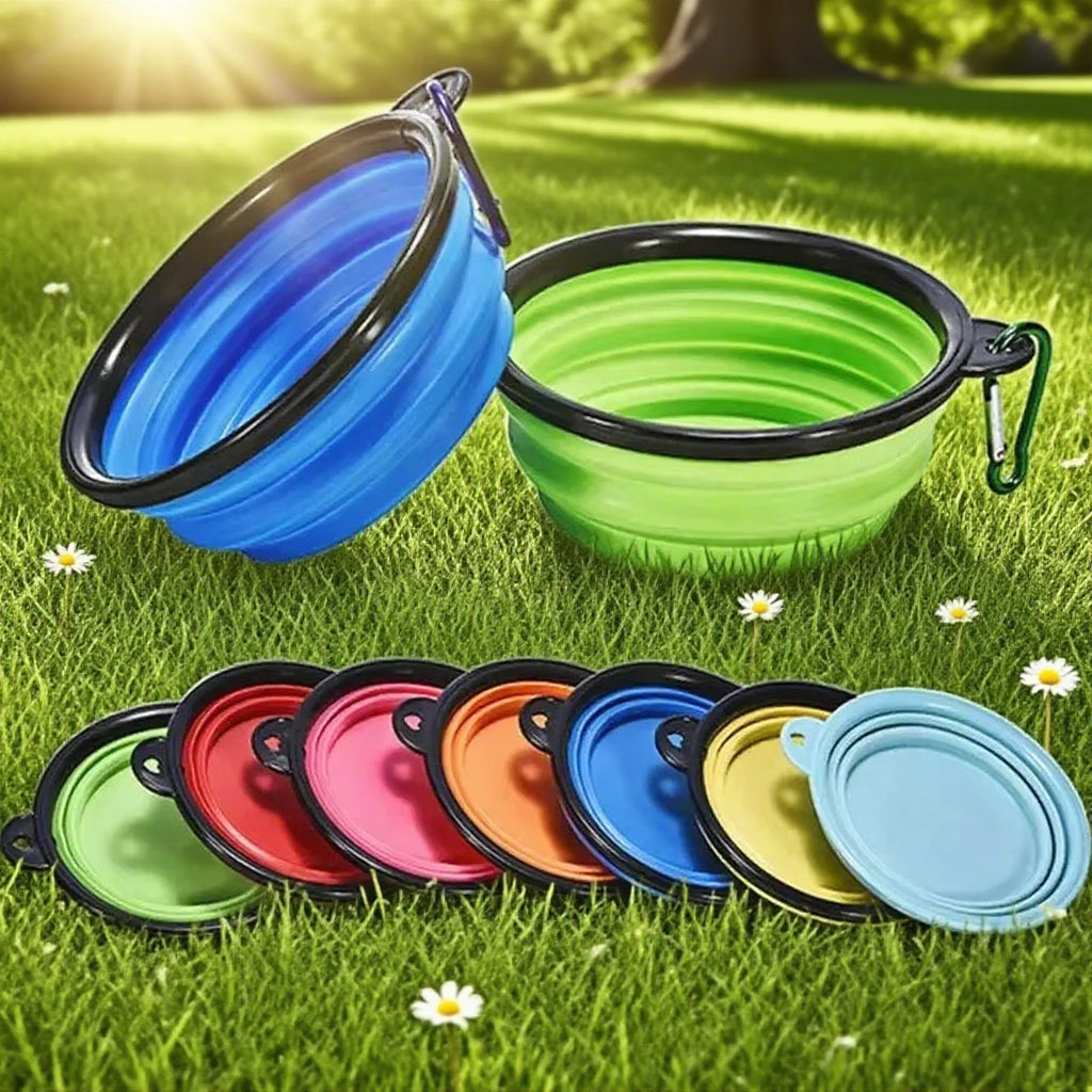 Cuenco plegable para mascotas de 350mL, suministros para perros, cuenco portátil para viajes al aire libre,  dog accessories