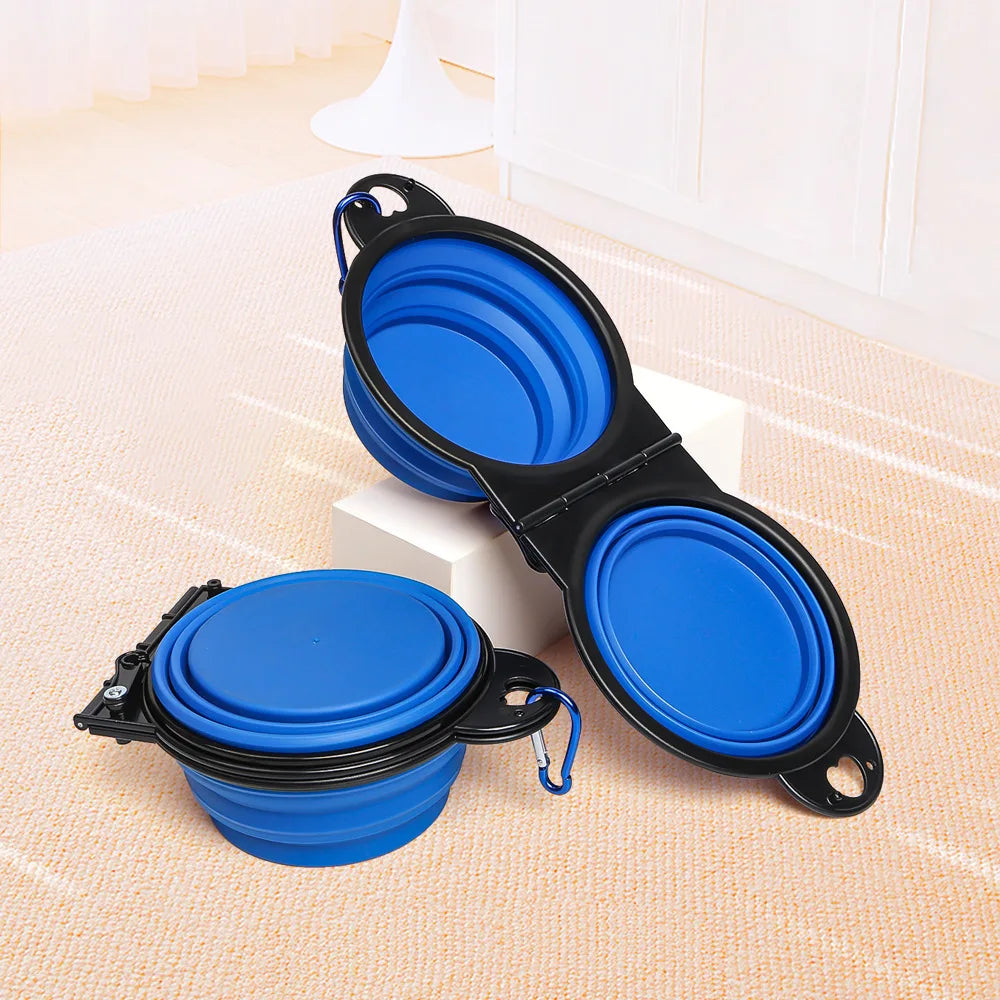 Portable Pet Food Bowl  Durable TPR Bowl  Cat and Dog Food Pet Silicone Collapsible Bowl Portable Travel Outdoor Water Food Bowl