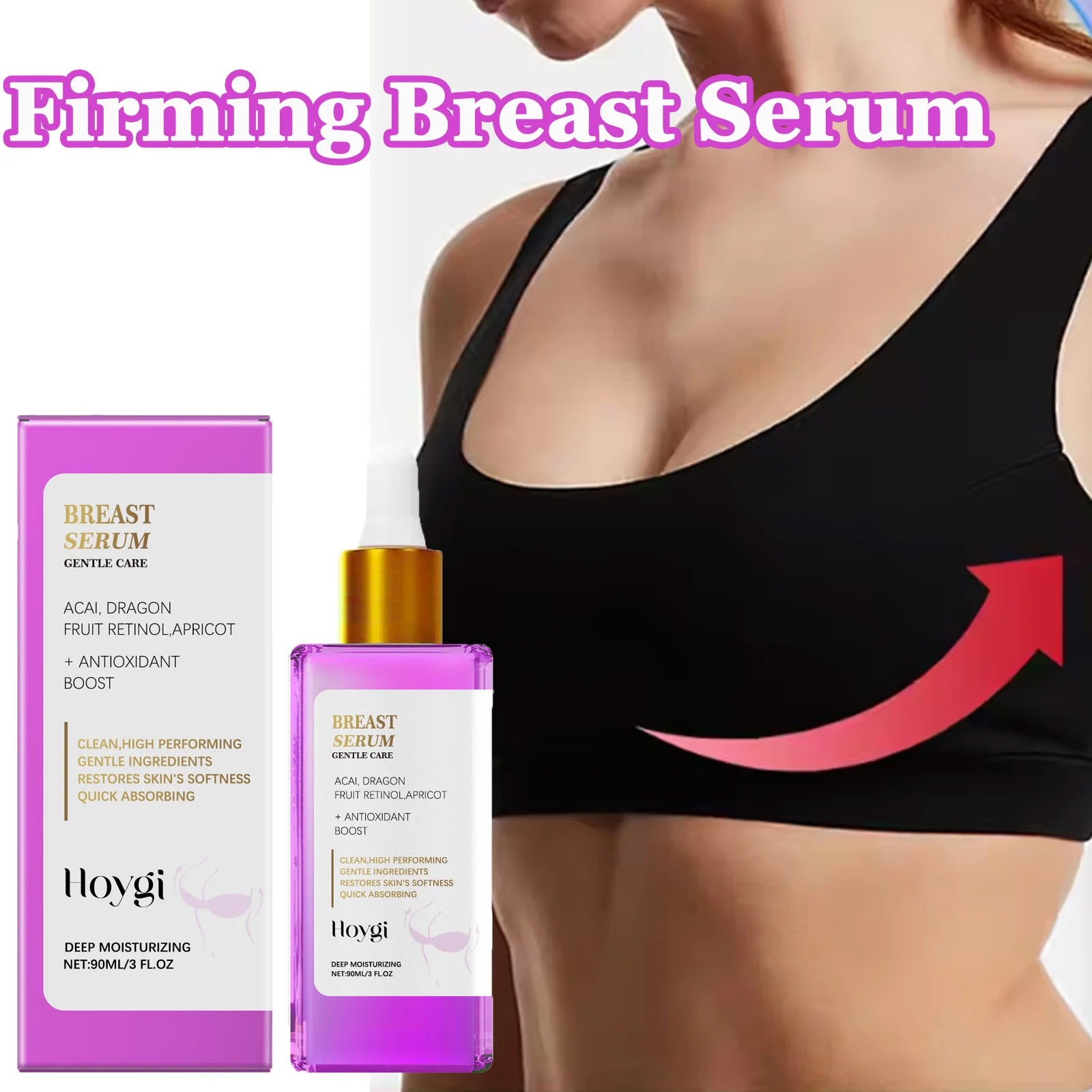 Firming Breast Serum Lift & Hydrate Chest Skin Moisturizing Improve Sagging Skin Firming Nourishing Shape Chest Lifting Serum