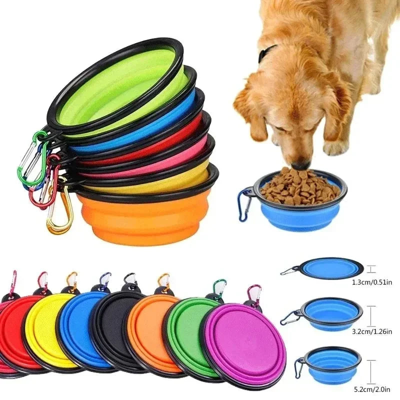 Cuenco plegable para mascotas de 350mL, suministros para perros, cuenco portátil para viajes al aire libre,  dog accessories