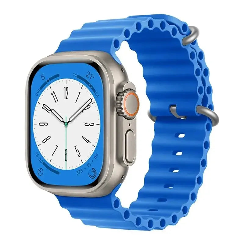 Ocean Strap for Apple Watch Ultra 2 Band 49mm 44mm 40mm 45mm 41mm 42mm 46mm 38mm Silicone Bracelet iWatch Series 10 9 SE 8 7 6 5