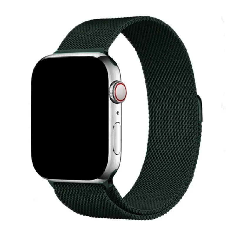 Stainless steel metallic Milan strap suitable for Apple Watch series 987654321 men and women to replace mesh strap