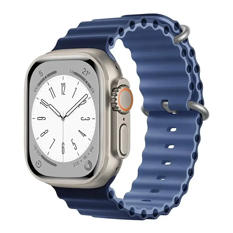 Ocean Strap for Apple Watch Ultra 2 Band 49mm 44mm 40mm 45mm 41mm 42mm 46mm 38mm Silicone Bracelet iWatch Series 10 9 SE 8 7 6 5