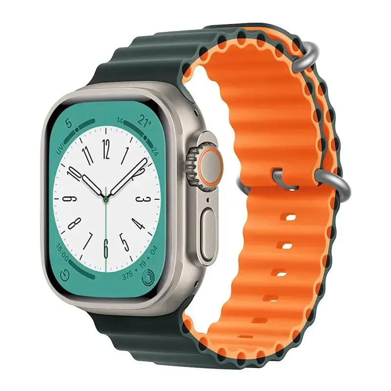 Ocean Strap for Apple Watch Ultra 2 Band 49mm 44mm 40mm 45mm 41mm 42mm 46mm 38mm Silicone Bracelet iWatch Series 10 9 SE 8 7 6 5