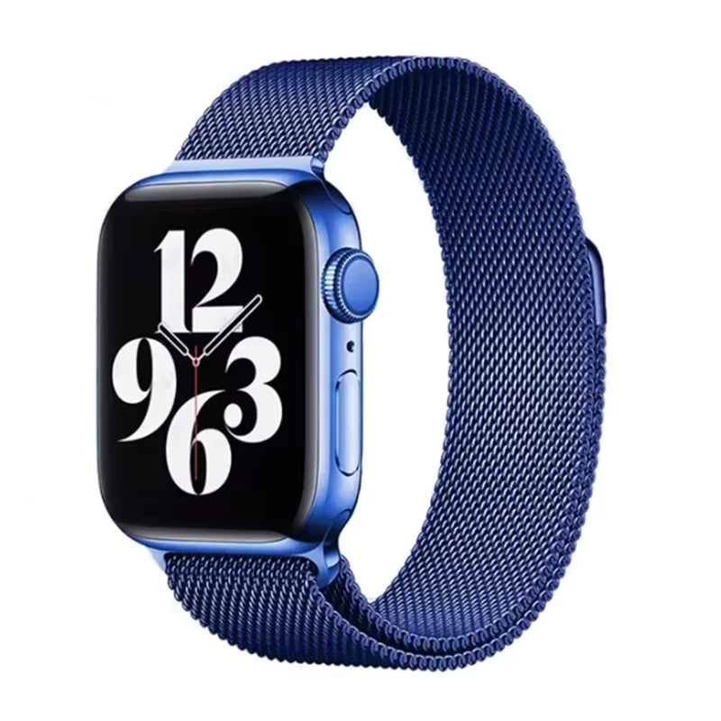 Stainless steel metallic Milan strap suitable for Apple Watch series 987654321 men and women to replace mesh strap