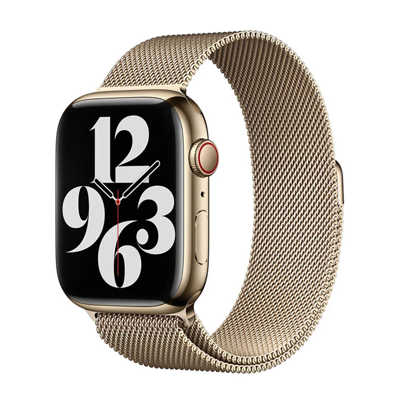 Stainless steel metallic Milan strap suitable for Apple Watch series 987654321 men and women to replace mesh strap