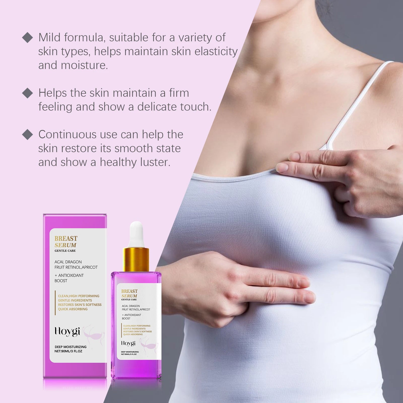 Firming Breast Serum Lift & Hydrate Chest Skin Moisturizing Improve Sagging Skin Firming Nourishing Shape Chest Lifting Serum