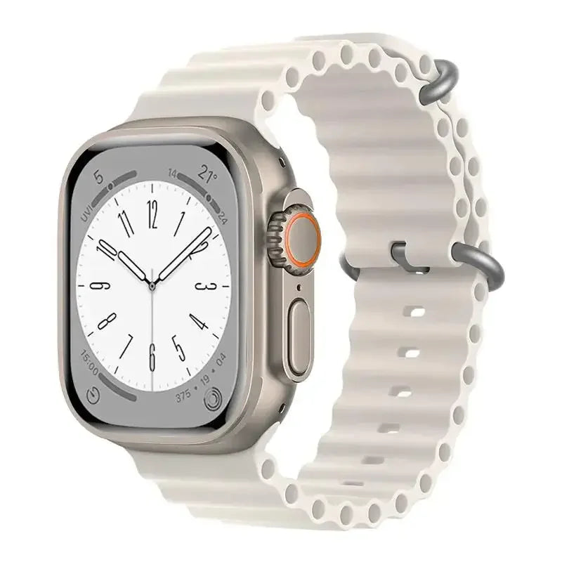 Ocean Strap for Apple Watch Ultra 2 Band 49mm 44mm 40mm 45mm 41mm 42mm 46mm 38mm Silicone Bracelet iWatch Series 10 9 SE 8 7 6 5