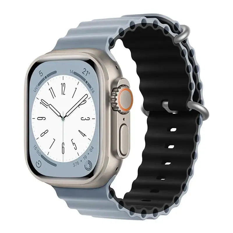 Ocean Strap for Apple Watch Ultra 2 Band 49mm 44mm 40mm 45mm 41mm 42mm 46mm 38mm Silicone Bracelet iWatch Series 10 9 SE 8 7 6 5