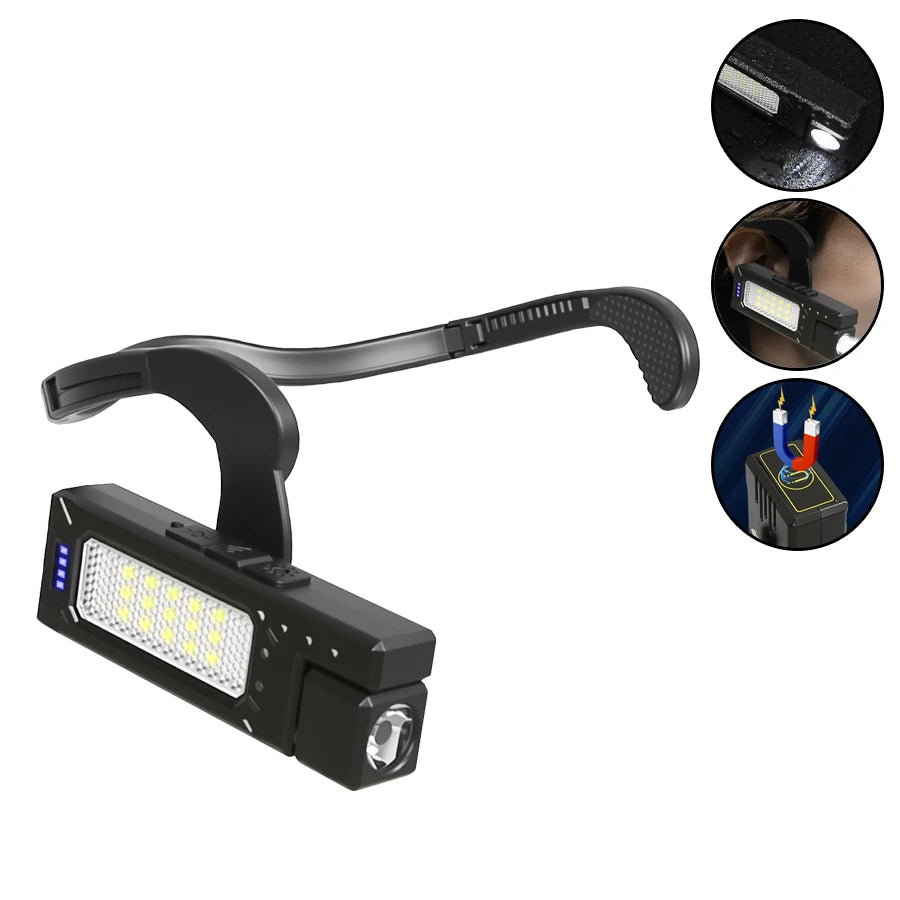 MINI USB Rechargeable LED Flashlight Portable Tail magnet flashlight Super Bright Camping Lantern Side COB emergency light