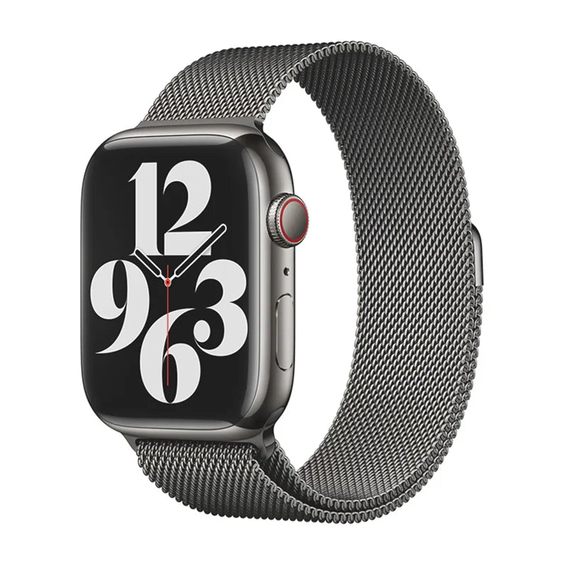 Stainless steel metallic Milan strap suitable for Apple Watch series 987654321 men and women to replace mesh strap