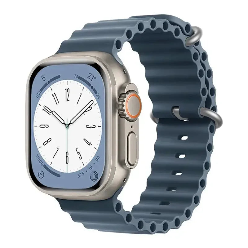 Ocean Strap for Apple Watch Ultra 2 Band 49mm 44mm 40mm 45mm 41mm 42mm 46mm 38mm Silicone Bracelet iWatch Series 10 9 SE 8 7 6 5