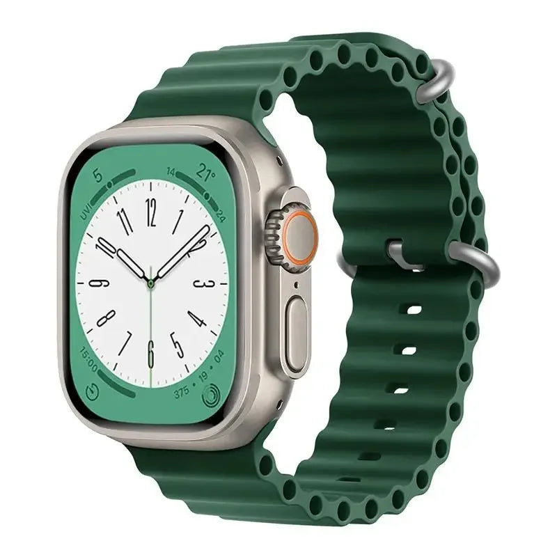 Ocean Strap for Apple Watch Ultra 2 Band 49mm 44mm 40mm 45mm 41mm 42mm 46mm 38mm Silicone Bracelet iWatch Series 10 9 SE 8 7 6 5