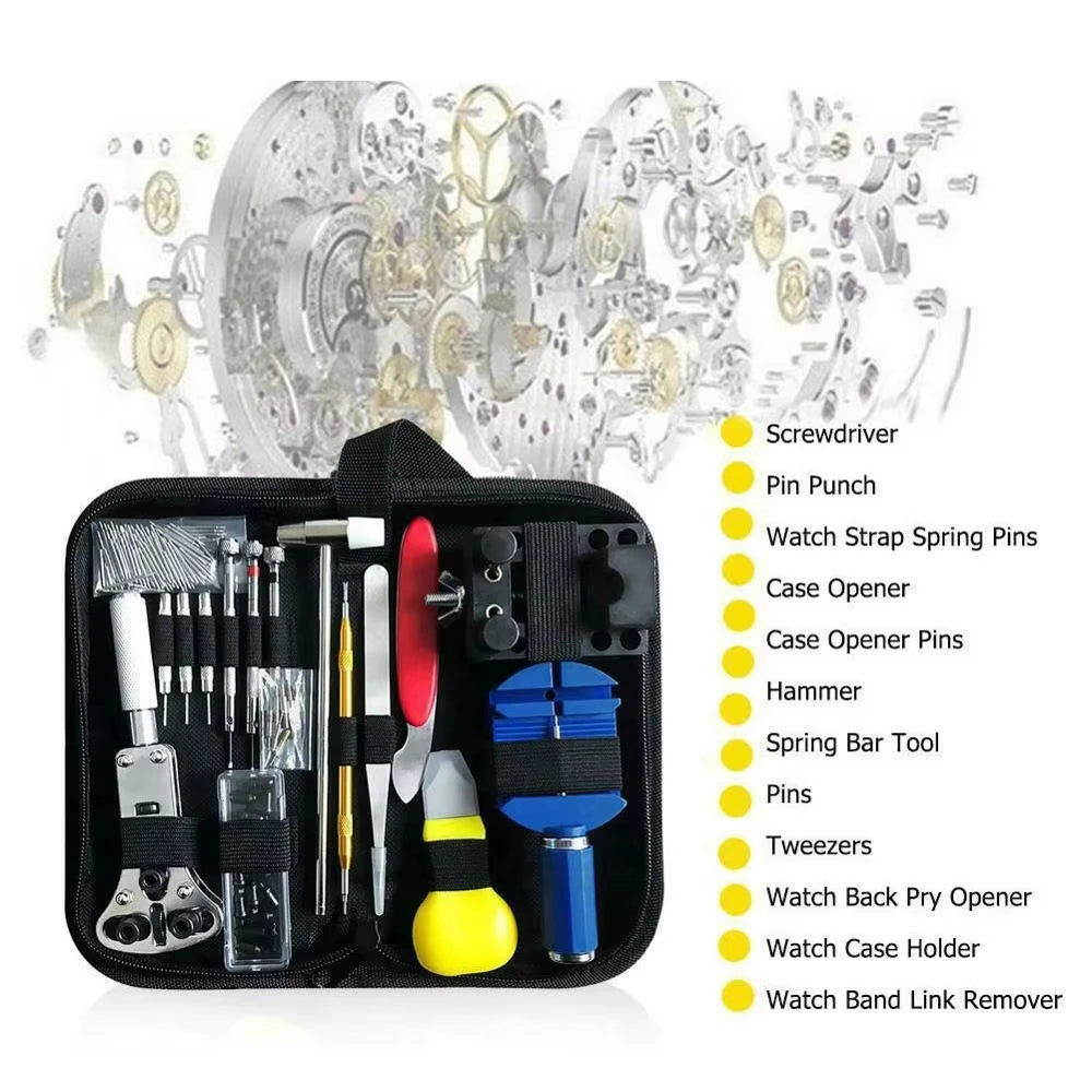 147Pcs/Set Watch Repair Tools kit Set with opener remover tweezers Holder Durable Clock Watch Repair Tool Kit