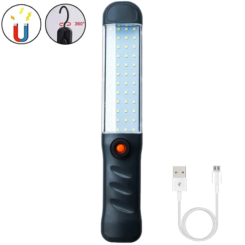 Multifunctional COB Flashlight With Magnetic USB Rechargeable LED Work Lights Stepless Dimming Emergency Car Repair Flashlights