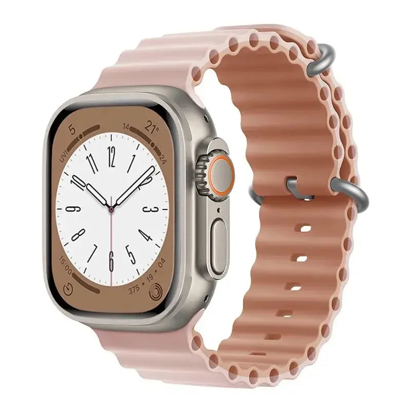Ocean Strap for Apple Watch Ultra 2 Band 49mm 44mm 40mm 45mm 41mm 42mm 46mm 38mm Silicone Bracelet iWatch Series 10 9 SE 8 7 6 5