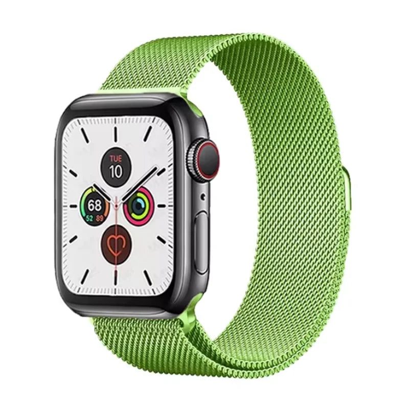 Stainless steel metallic Milan strap suitable for Apple Watch series 987654321 men and women to replace mesh strap
