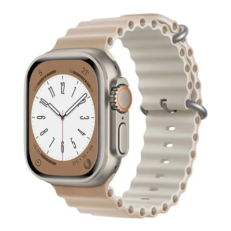 Ocean Strap for Apple Watch Ultra 2 Band 49mm 44mm 40mm 45mm 41mm 42mm 46mm 38mm Silicone Bracelet iWatch Series 10 9 SE 8 7 6 5