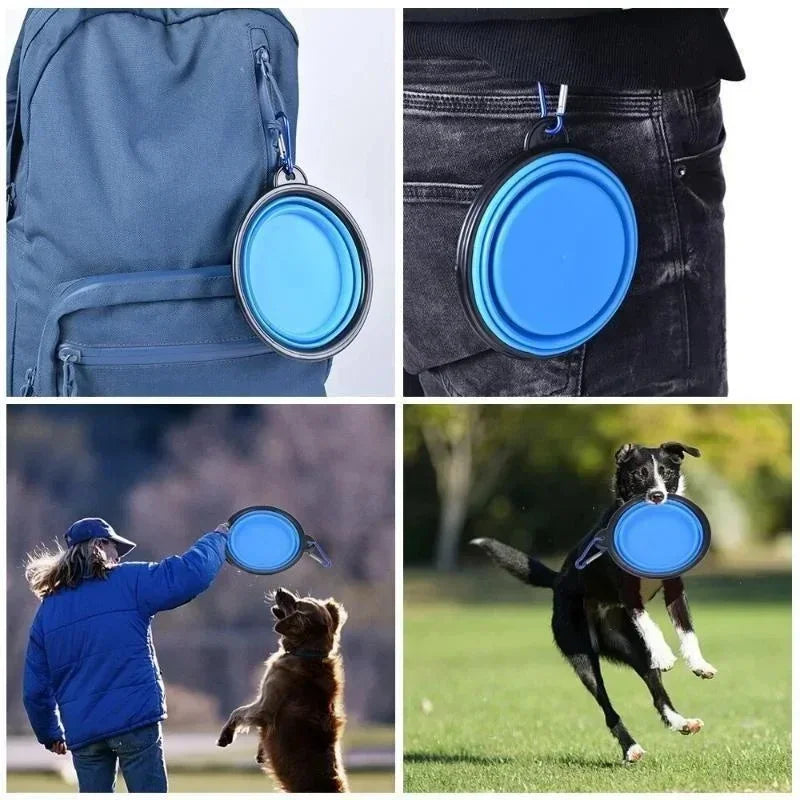 Cuenco plegable para mascotas de 350mL, suministros para perros, cuenco portátil para viajes al aire libre,  dog accessories