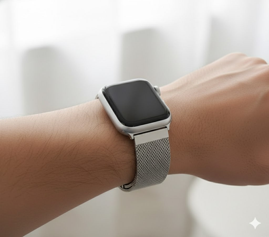 Stainless steel metallic Milan strap suitable for Apple Watch series 987654321 men and women to replace mesh strap