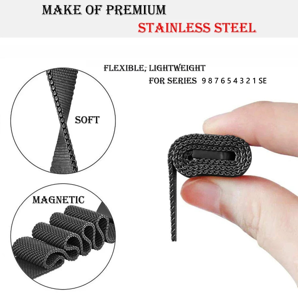 Stainless steel metallic Milan strap suitable for Apple Watch series 987654321 men and women to replace mesh strap