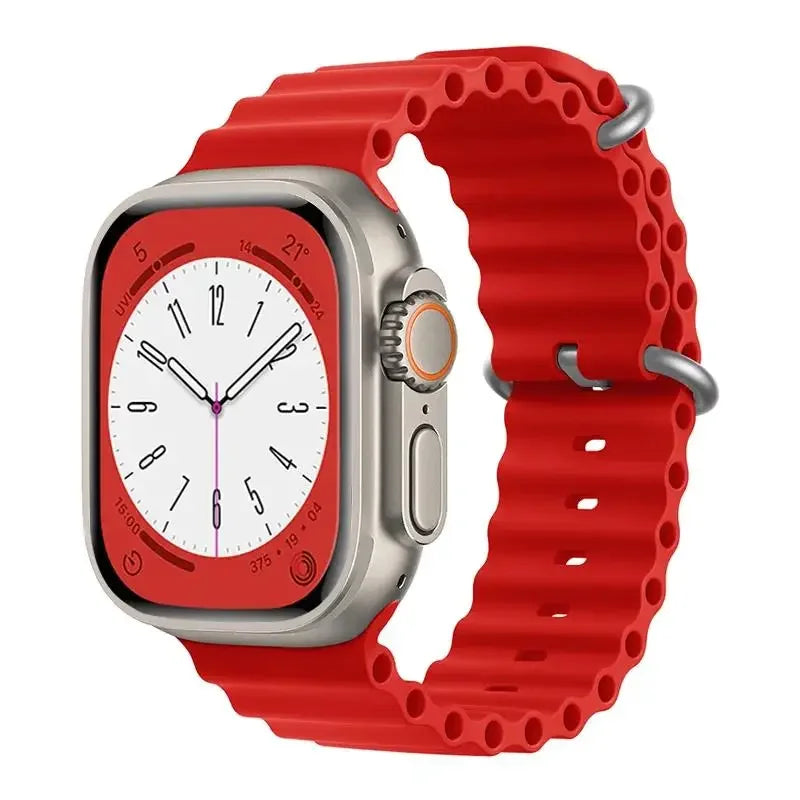 Ocean Strap for Apple Watch Ultra 2 Band 49mm 44mm 40mm 45mm 41mm 42mm 46mm 38mm Silicone Bracelet iWatch Series 10 9 SE 8 7 6 5