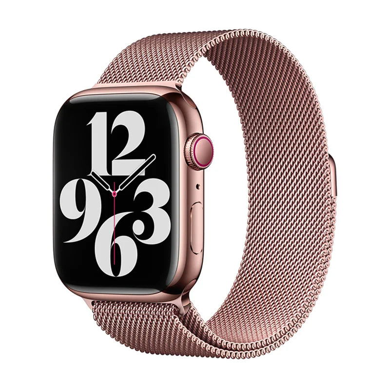 Stainless steel metallic Milan strap suitable for Apple Watch series 987654321 men and women to replace mesh strap