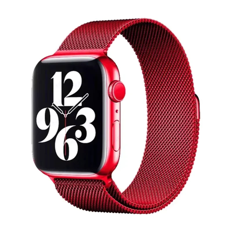 Stainless steel metallic Milan strap suitable for Apple Watch series 987654321 men and women to replace mesh strap