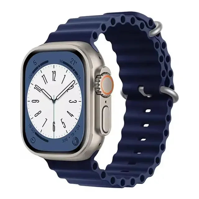 Ocean Strap for Apple Watch Ultra 2 Band 49mm 44mm 40mm 45mm 41mm 42mm 46mm 38mm Silicone Bracelet iWatch Series 10 9 SE 8 7 6 5