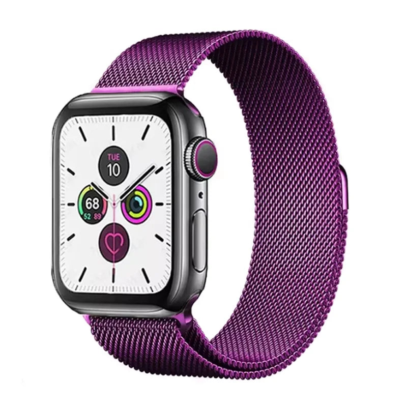 Stainless steel metallic Milan strap suitable for Apple Watch series 987654321 men and women to replace mesh strap