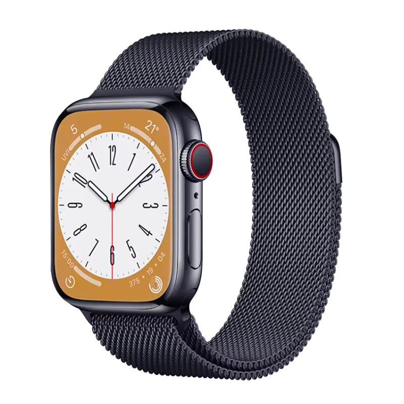 Stainless steel metallic Milan strap suitable for Apple Watch series 987654321 men and women to replace mesh strap
