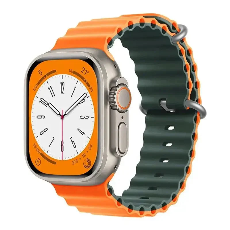 Ocean Strap for Apple Watch Ultra 2 Band 49mm 44mm 40mm 45mm 41mm 42mm 46mm 38mm Silicone Bracelet iWatch Series 10 9 SE 8 7 6 5