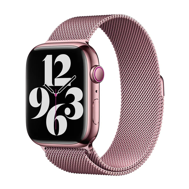 Stainless steel metallic Milan strap suitable for Apple Watch series 987654321 men and women to replace mesh strap