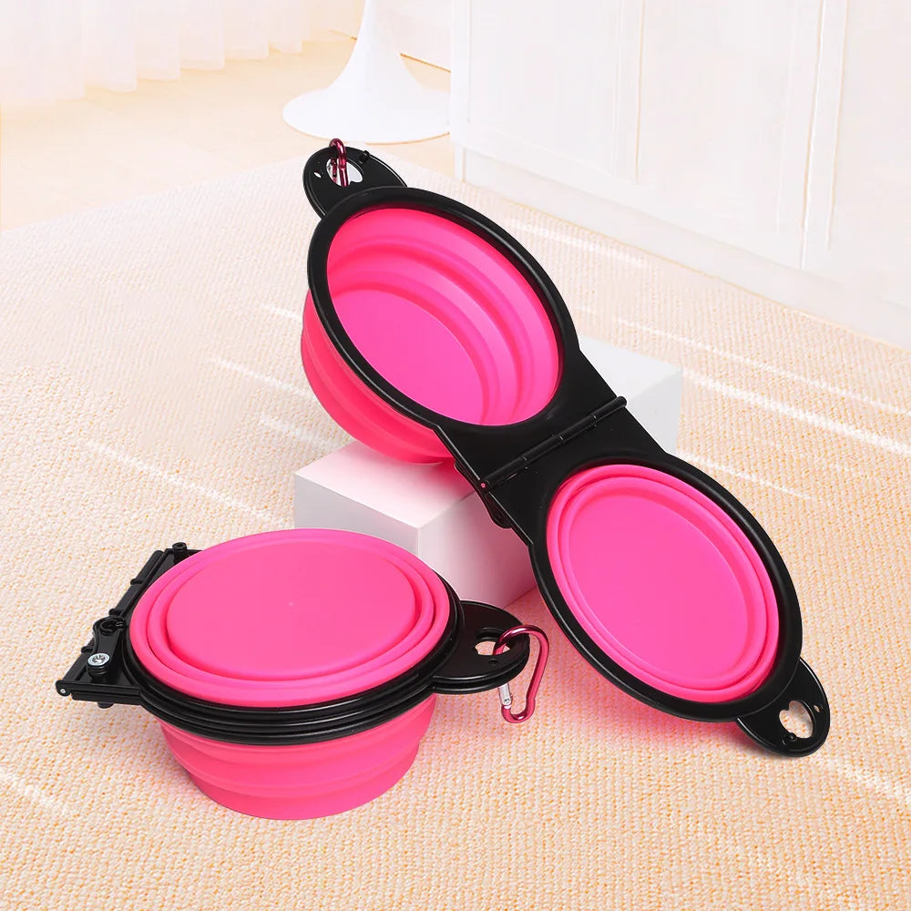 Portable Pet Food Bowl  Durable TPR Bowl  Cat and Dog Food Pet Silicone Collapsible Bowl Portable Travel Outdoor Water Food Bowl