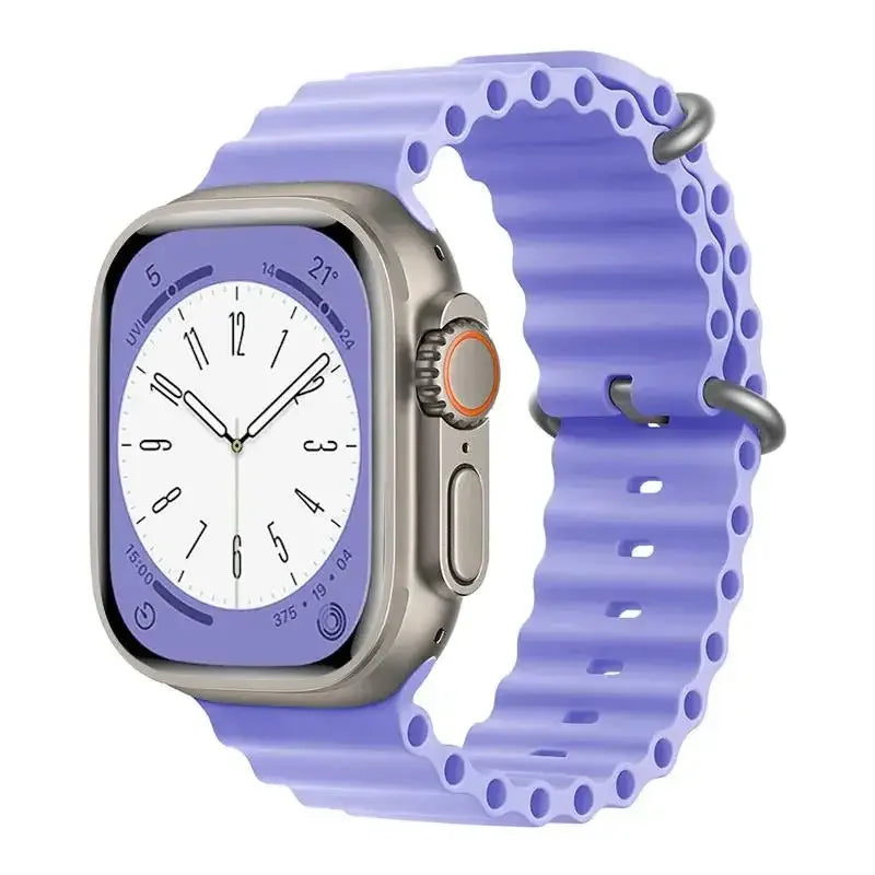 Ocean Strap for Apple Watch Ultra 2 Band 49mm 44mm 40mm 45mm 41mm 42mm 46mm 38mm Silicone Bracelet iWatch Series 10 9 SE 8 7 6 5