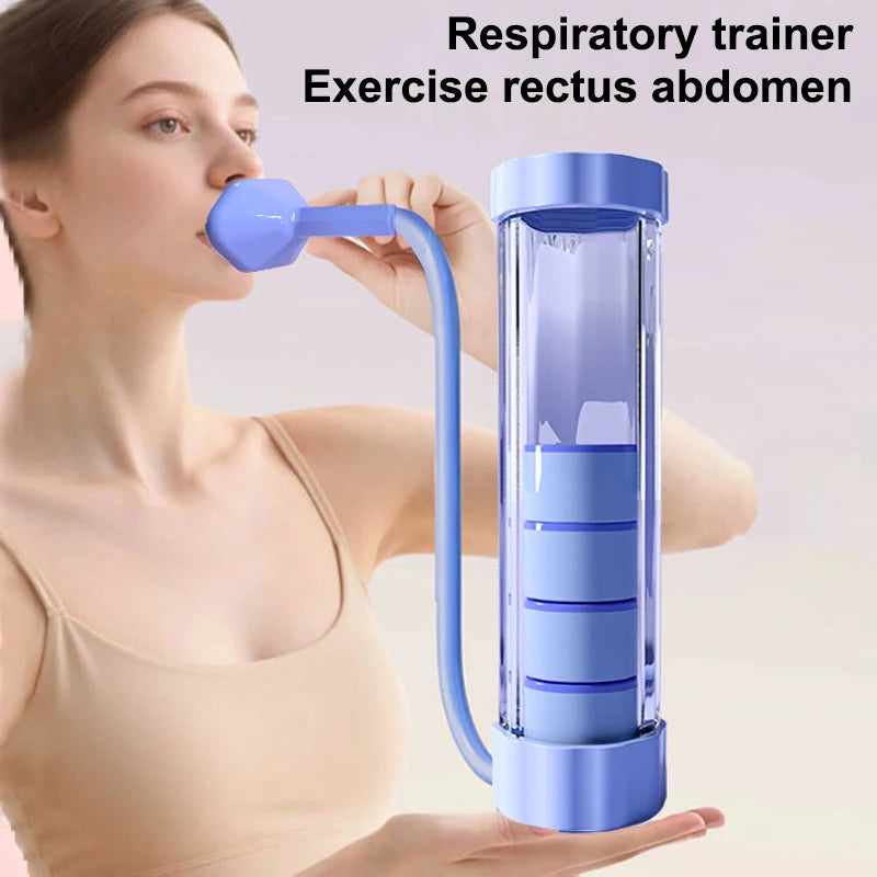 Premium Set of Abdominal Muscle and Lung Capacity Training Tools, Breathing Exercise Device for Men and Women