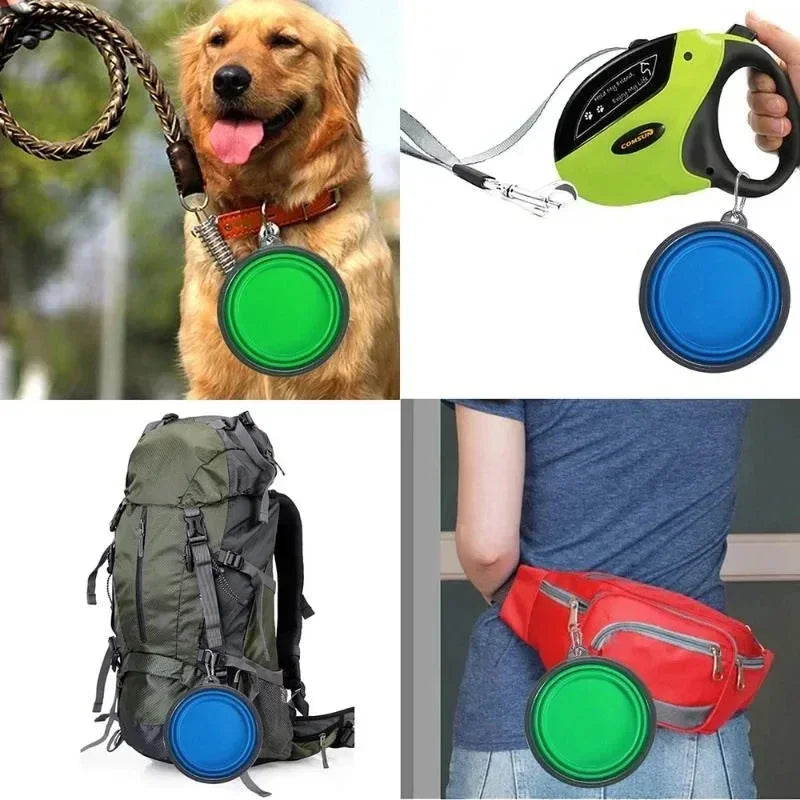 Cuenco plegable para mascotas de 350mL, suministros para perros, cuenco portátil para viajes al aire libre,  dog accessories