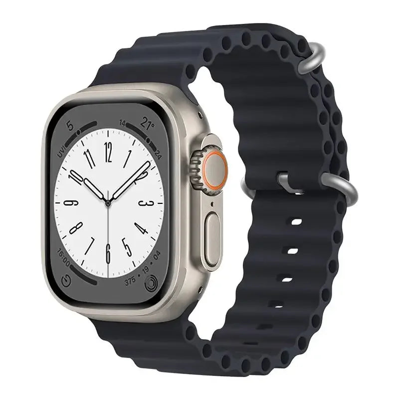 Ocean Strap for Apple Watch Ultra 2 Band 49mm 44mm 40mm 45mm 41mm 42mm 46mm 38mm Silicone Bracelet iWatch Series 10 9 SE 8 7 6 5