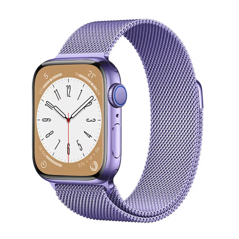 Stainless steel metallic Milan strap suitable for Apple Watch series 987654321 men and women to replace mesh strap