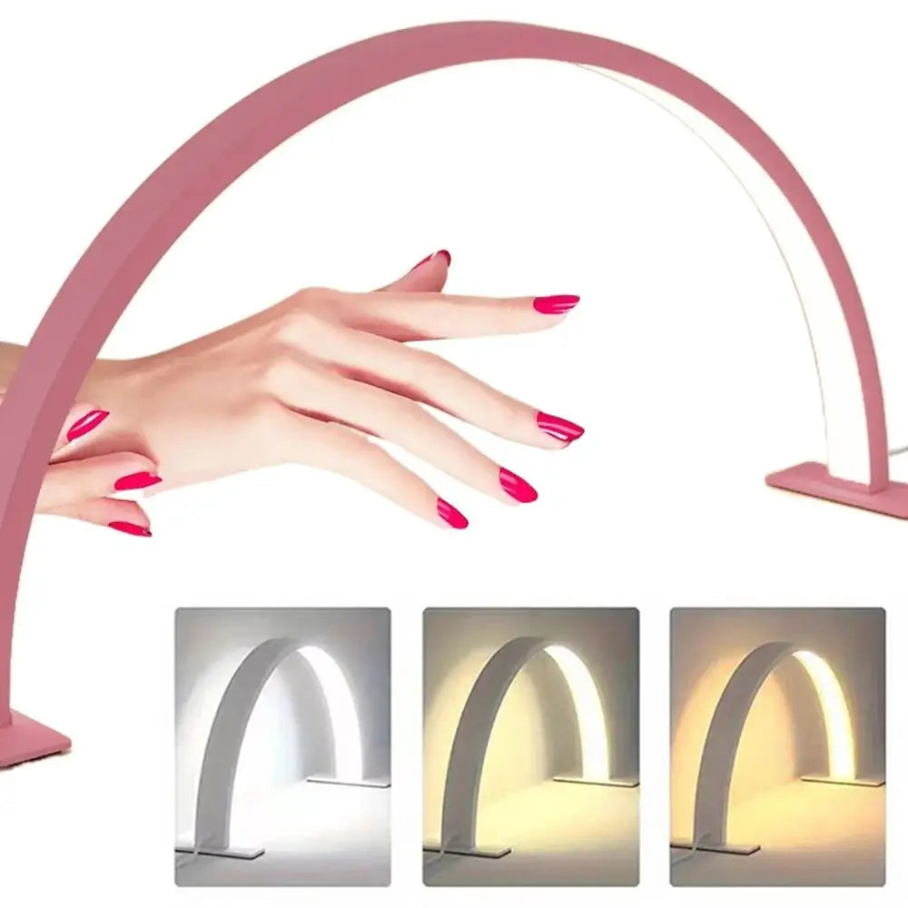Dimmable U-shaped Nail Lamp 3 Light Color Eye Protect Half Moon Nail Light 180-degree illumination Multi-functional
