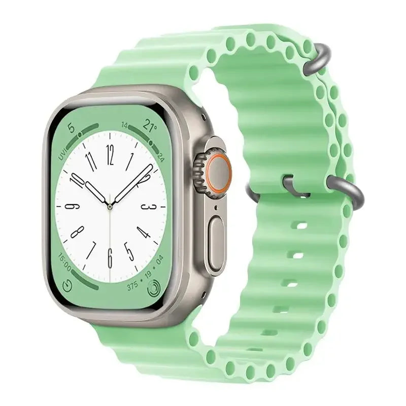 Ocean Strap for Apple Watch Ultra 2 Band 49mm 44mm 40mm 45mm 41mm 42mm 46mm 38mm Silicone Bracelet iWatch Series 10 9 SE 8 7 6 5