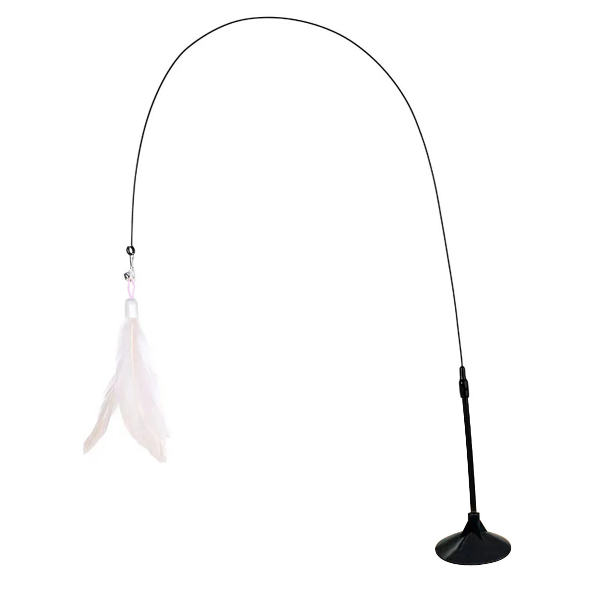 New strong suction cup cat teaser with bell long rod detachable cat self-entertainment toy