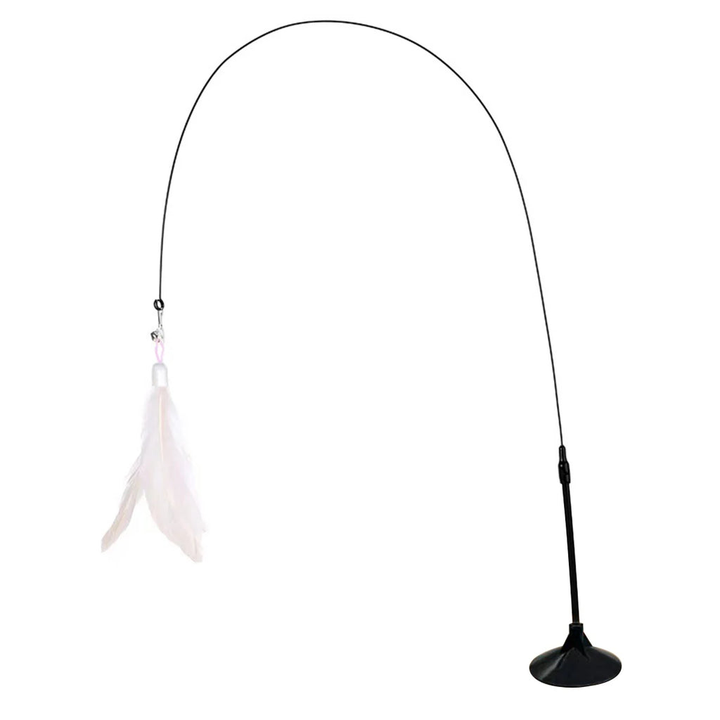 New strong suction cup cat teaser with bell long rod detachable cat self-entertainment toy