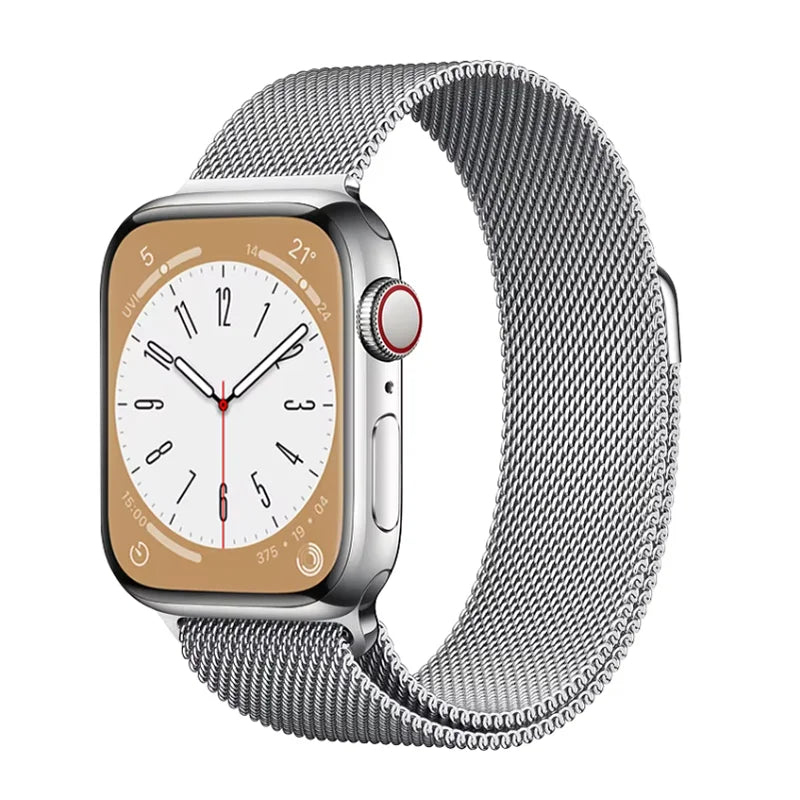 Stainless steel metallic Milan strap suitable for Apple Watch series 987654321 men and women to replace mesh strap